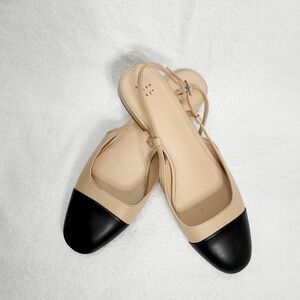 a new day Black and Cream Flats